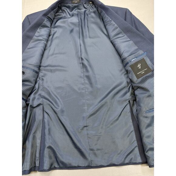 Shaquille O'Neal XLG Stretch Two Button Blue Sport Coat - 50 Long - Big & Tall - Picture 5 of 7
